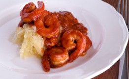 Spaghetti Squash Shrimp Pasta