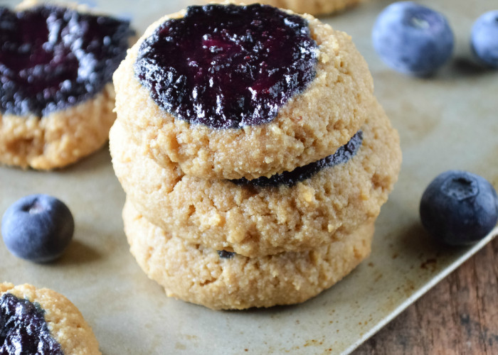 Blueberry Jam Thumbprint Cookies