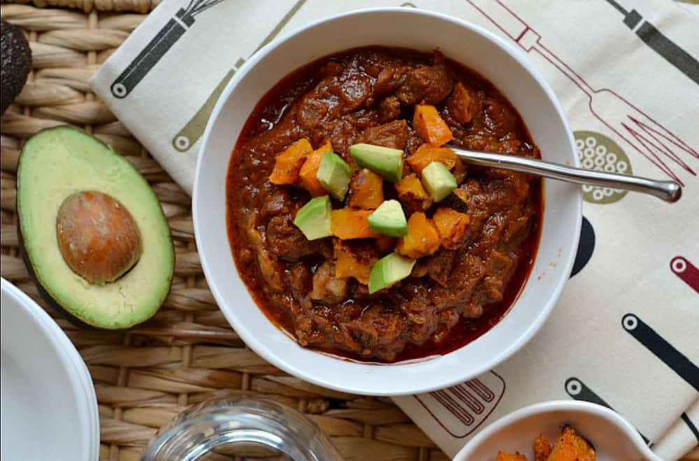 No Bean Chili with Roasted-Butternut Squash