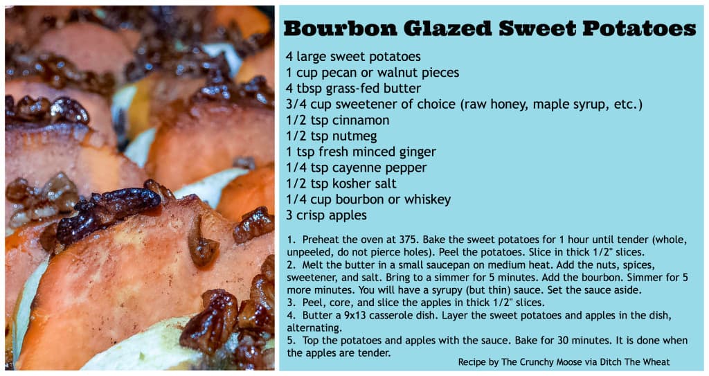 Bourbon Glazed Sweet Potatoes Recipe Card