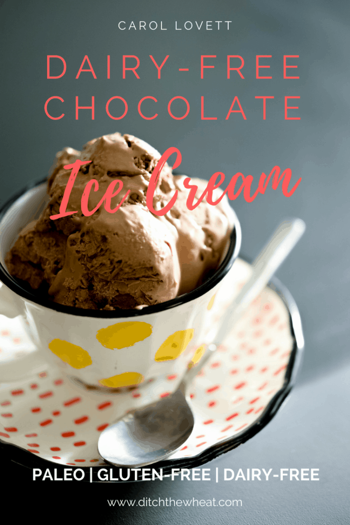 THE BEST Dairy-Free Chocolate Ice Cream!!! It's scoopable and delicious, not like those hard homemade ice creams. Paleo ice cream, paleo chocolate ice cream, keto ice cream, keto dairy free ice cream, dairy free ice cream, dairy free chocolate ice cream, Vegan ice cream, vegan chocolate ice cream #paleoicecream #dairyfreeicecream #ketoicecream #veganicecream