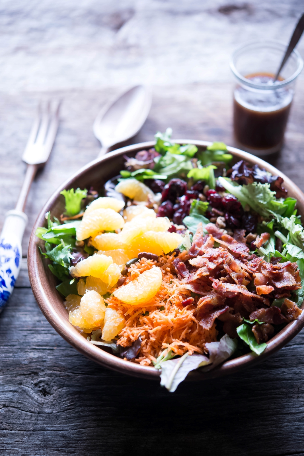 Easy Harvest Salad (Filled with Cranberries, Pecans, & Bacon)