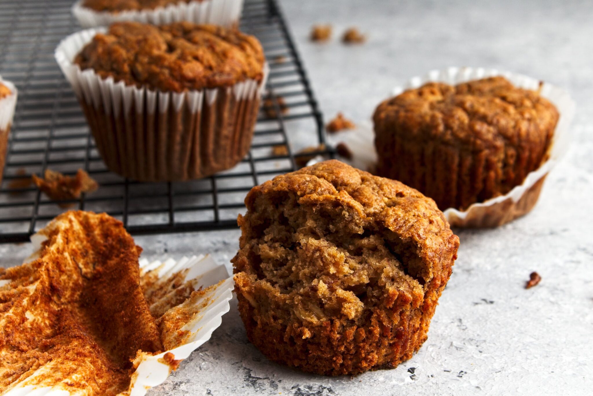 Oat Flour Banana Muffins - Ditch the Wheat