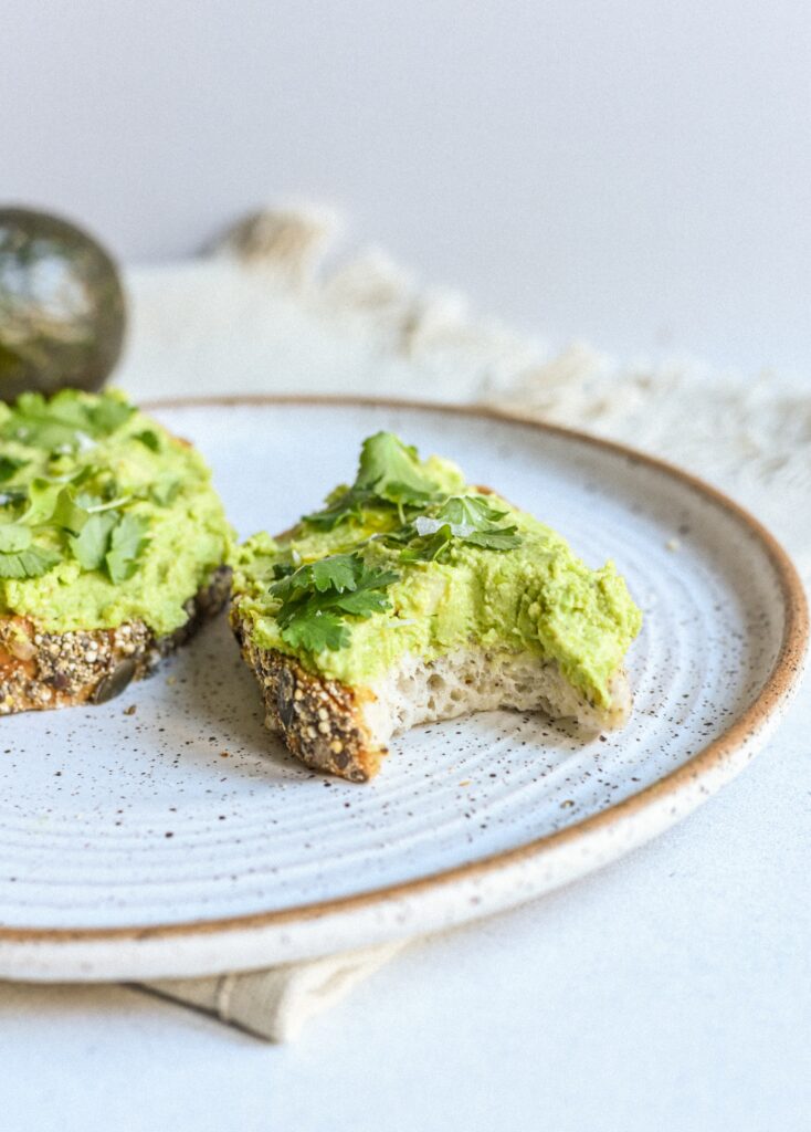 Substitute for Butter, avocado on bread.