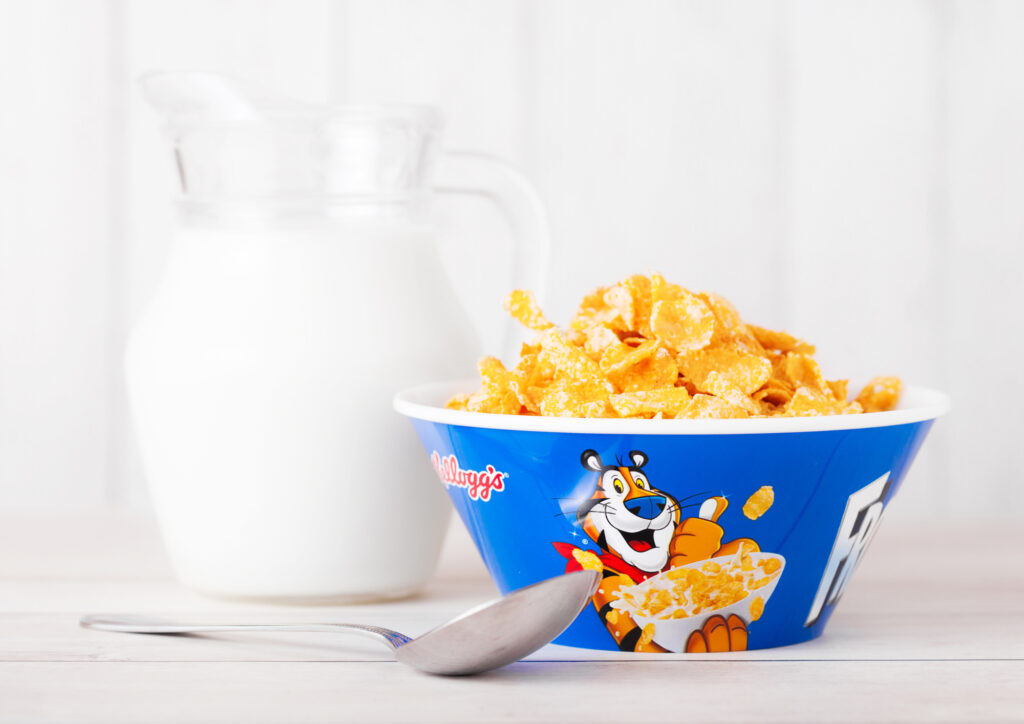 Are Frosted Flakes Gluten Free? A bowl of Frosted Flakes.