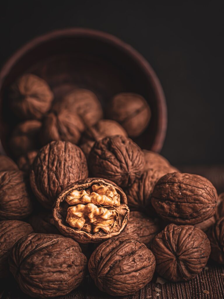 Are Nuts Gluten Free? A closeup of walnuts.