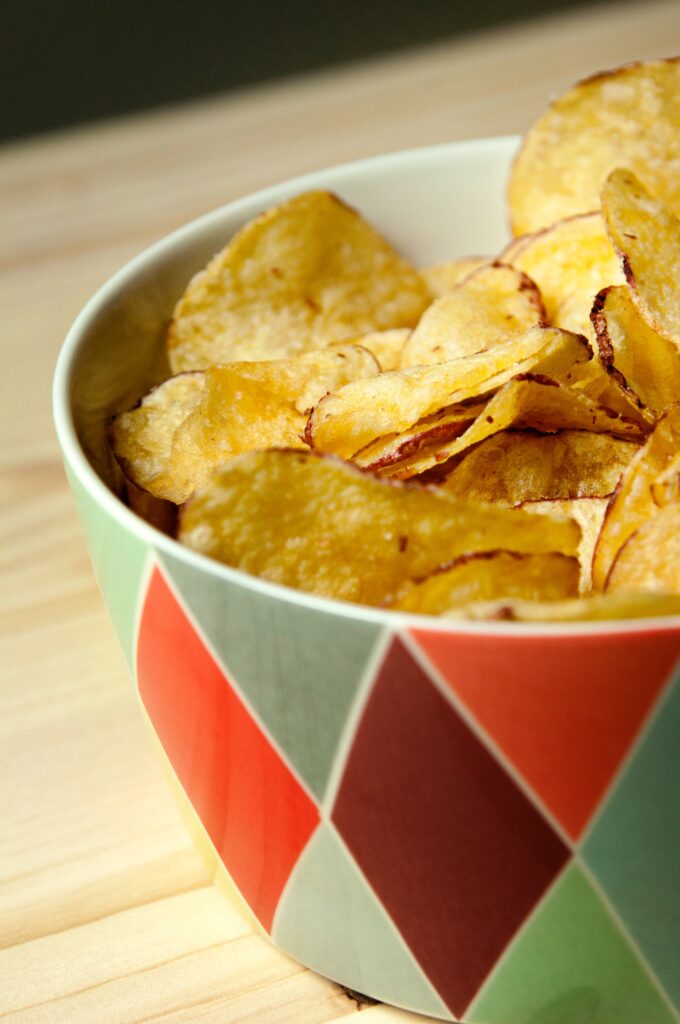 Are Potato Chips Gluten Free? A bowl of potato chips.