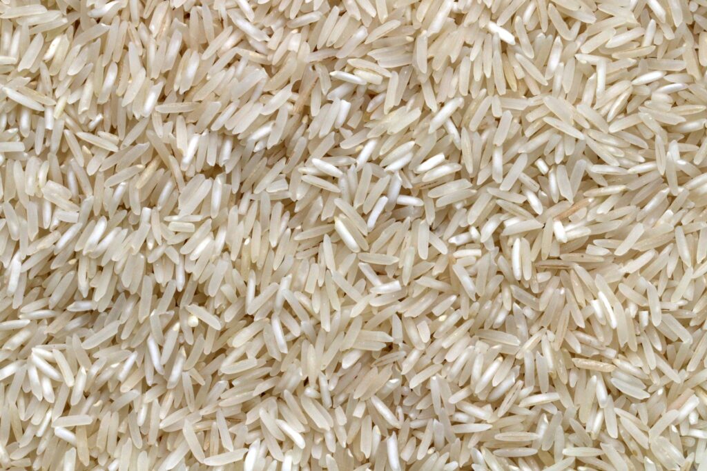 How Much Rice Per Person? A closeup of raw rice.
