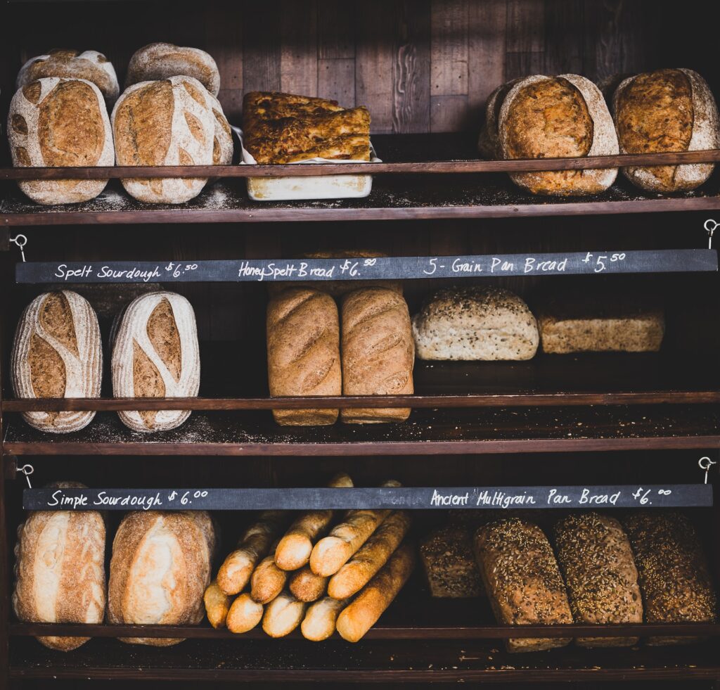 A selection of breads.