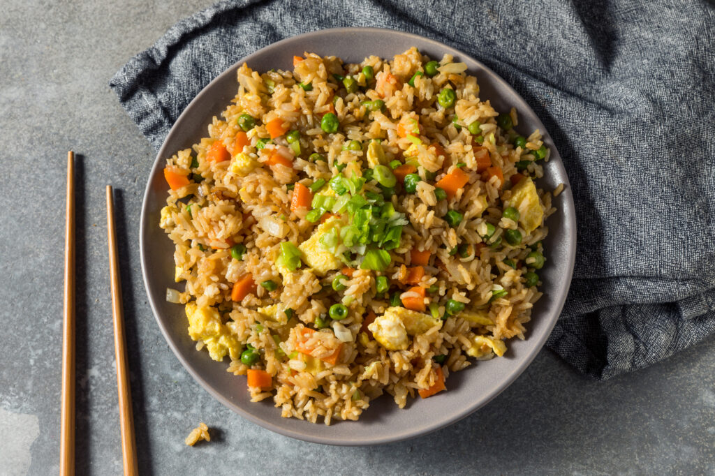 Soy Sauce Substitute. A plate of fried rice. 
