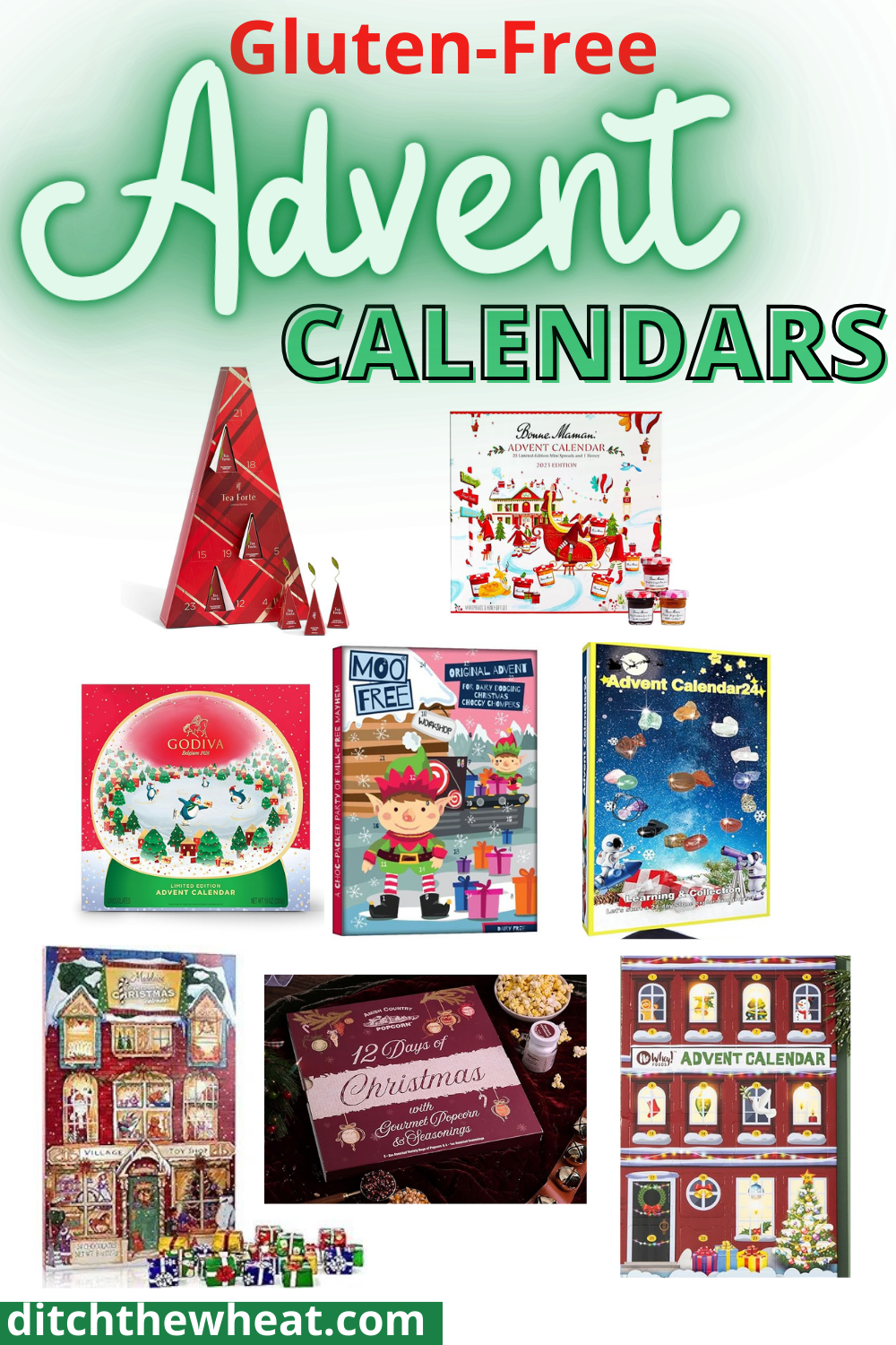 A collection of gluten free advent calendars.