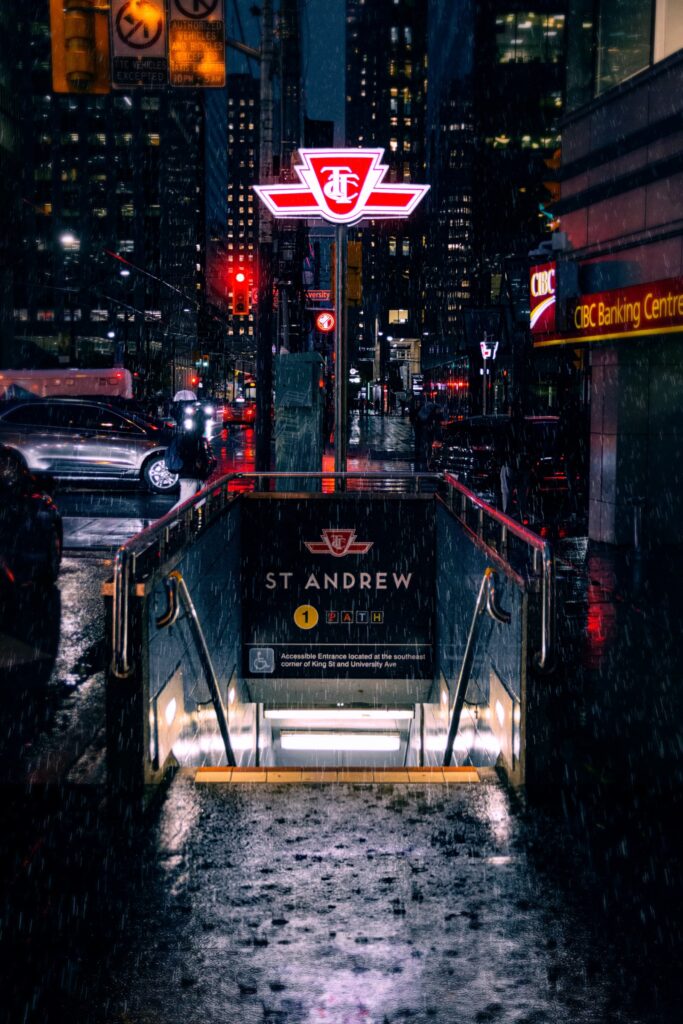 An entrance to a subway in Toronto.