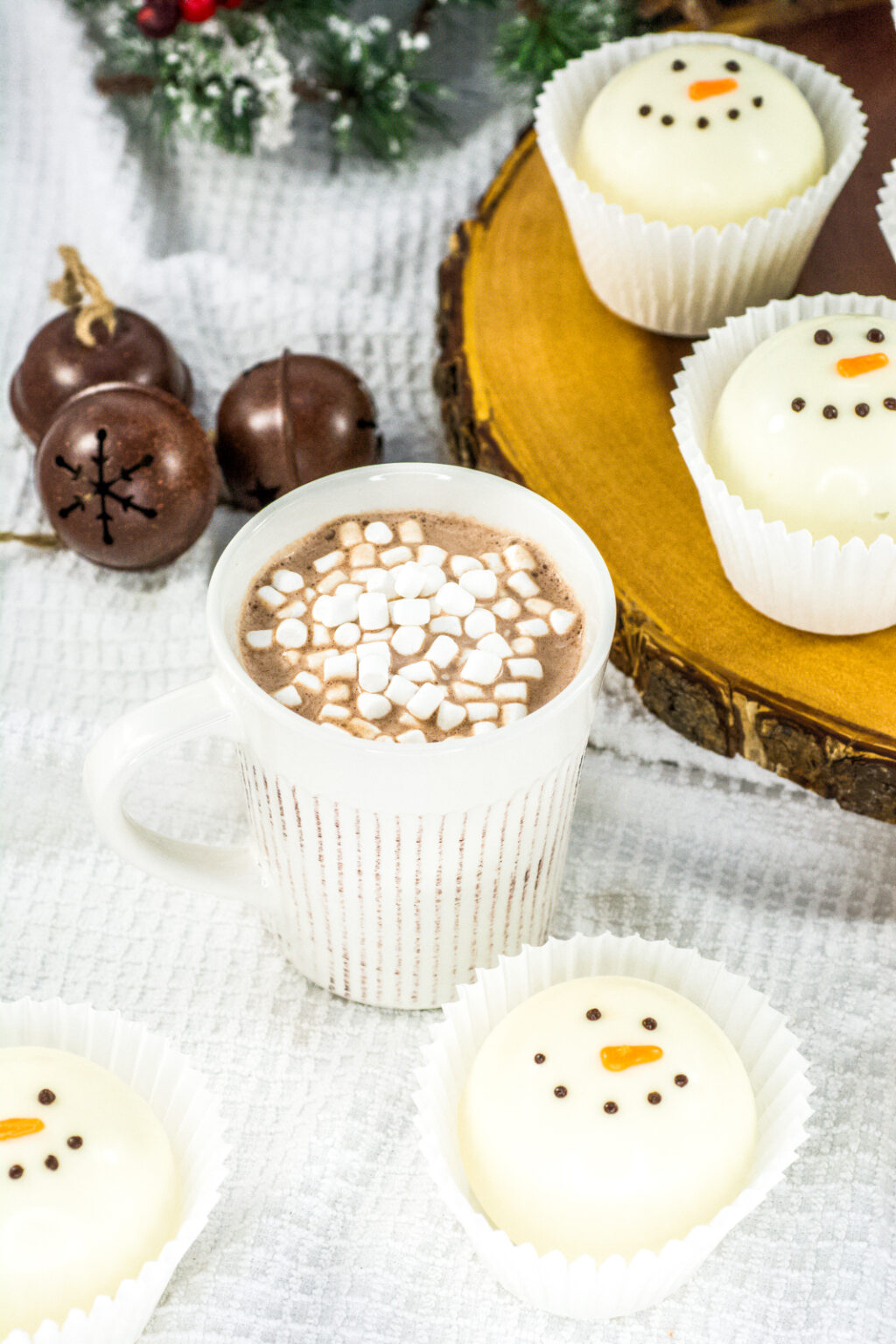 Snowman Hot Chocolate Bombs - Ditch the Wheat
