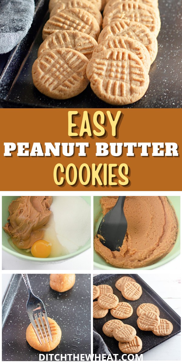 Flourless peanut butter cookies on a baking sheet.