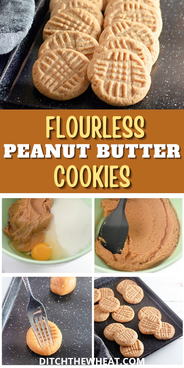 Flourless peanut butter cookies on a baking sheet.