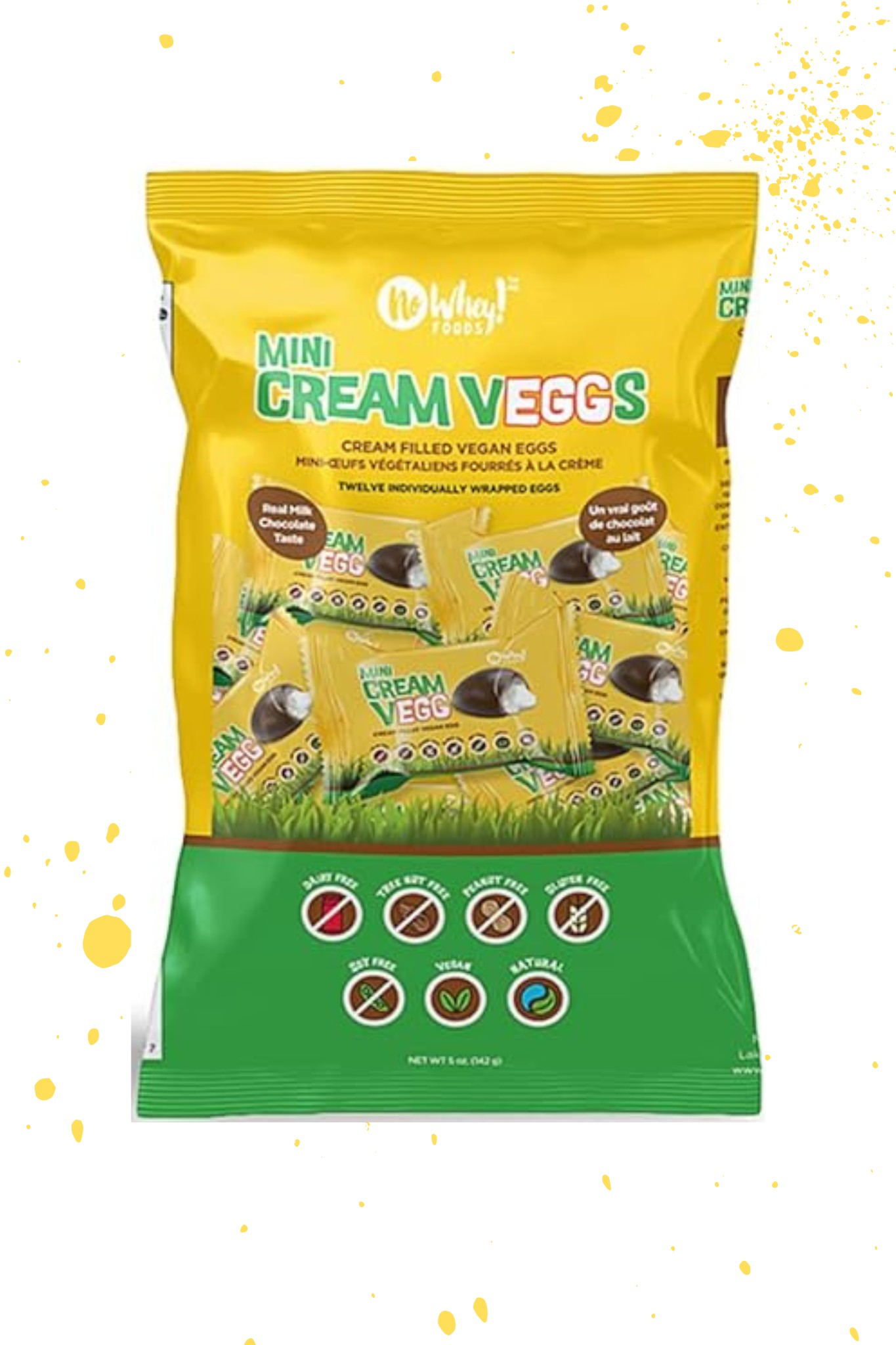 A bag of gluten free Easter cream filled eggs made with allergen-friendly ingredients.