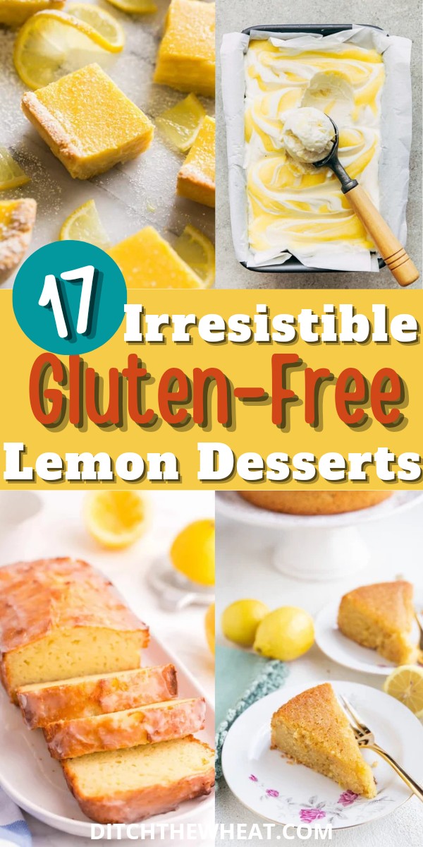 An image with 4 different gluten free lemon desserts.